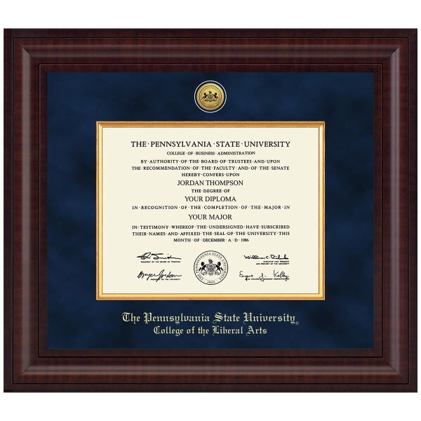 #109 College of the Liberal Arts diploma frame Presidential in Premier (Chestnut)